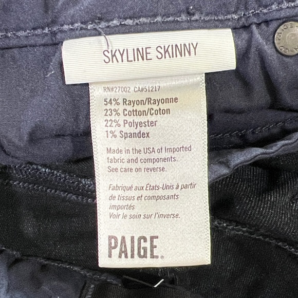 PAIGE Skyline Skinny Deep Indigo Skinny Jeans - Picture 10 of 10